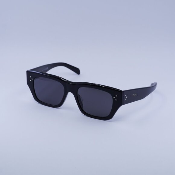 Celine CL40297U 01A Sunglasses Black Square Frame, Smoke Lenses - Picture 4 of 9